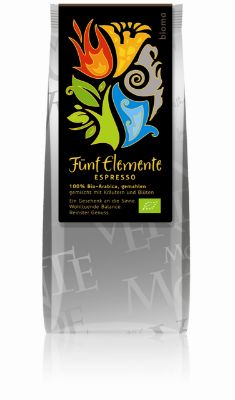 Bild von Fünf Elemente Espresso,  250g gemahlen, 100% Arabica M.H.D.: Ende März 2025